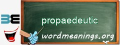 WordMeaning blackboard for propaedeutic